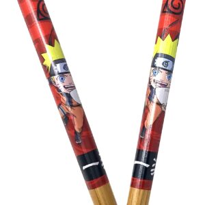 JUST FUNKY Naruto Shippuden Chopsticks Set of 2 - Official Chibi Naruto Collectible Chopsticks - Includes 2 Matching Sets of Bamboo Chopsticks - 8.85 Inches Long Anime Chopsticks