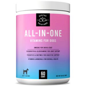 Probiotics for Dogs & Dog Multivitamin Bundle - 60 Soft Chews Each - Dog Probiotics and Digestive Enzymes with All-in-One Vitamins for Dogs - Vet Strength Pet Supplement - Made in USA