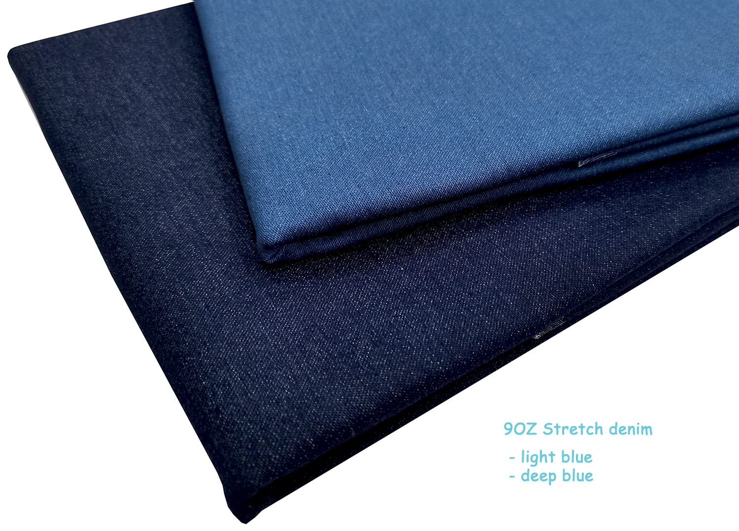 9OZ Stretch Denim Premium Cotton Blend Fabric by The Yard DIY for Sewing Crafting (Dark Blue 2yds)