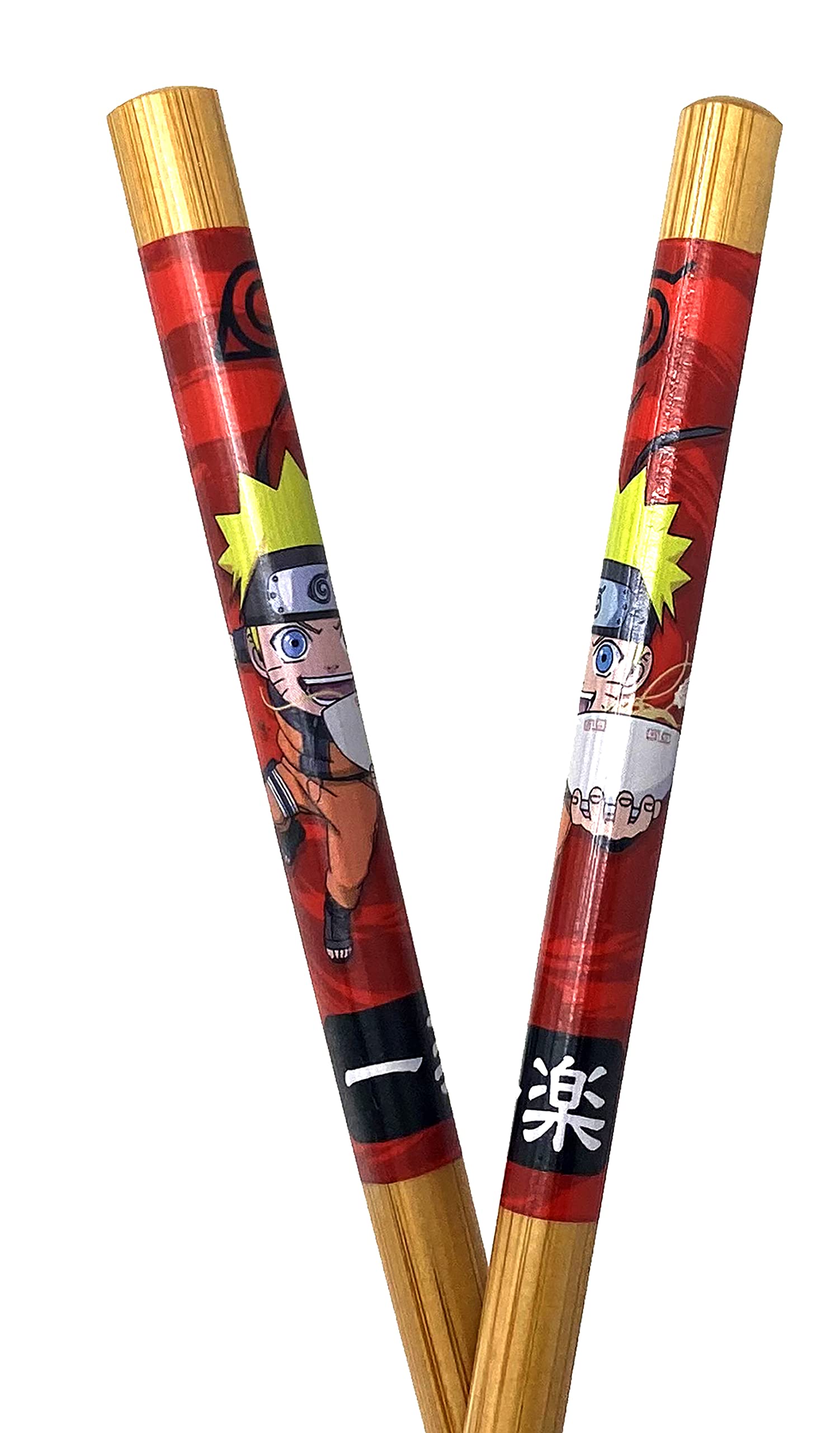 JUST FUNKY Naruto Shippuden Chopsticks Set of 2 - Official Chibi Naruto Collectible Chopsticks - Includes 2 Matching Sets of Bamboo Chopsticks - 8.85 Inches Long Anime Chopsticks