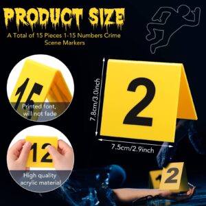 Vicenpal 15 Pcs Evidence Markers Crime Scene Markers Tents Crime Scene Decorations Crime Scene Markers Mystery Decorations for Adults Detective Game Murder Theme Clue Game Party Decoration