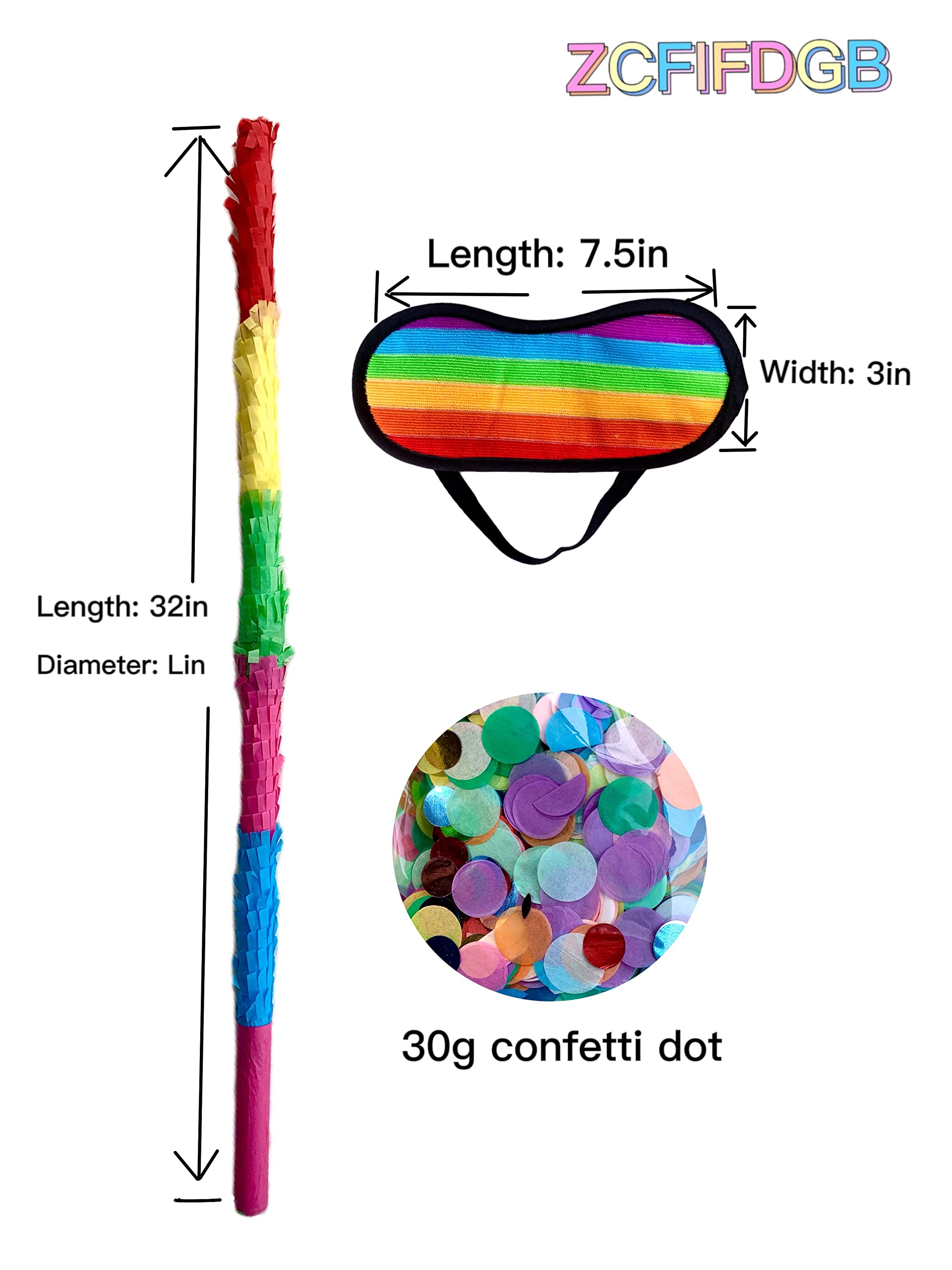 ZCFIFDGB 32-inch pinata sticks,pinata sticks that won't break,the quality is veryvery hard.kids can enjoy playing at the pinata party without worrying about it getting damaged.Pinata sticks kids love