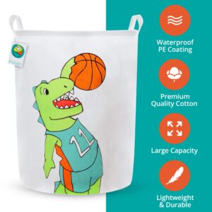 KAZULO Dinosaur Baskets Set, Kids hampers, Dinosaur laundry Basket, Dinosaur clothes Hamper with Handles, Dino Decor, Dinosaur Stuf, Book Storage Bins for kids (Dino Bundle)