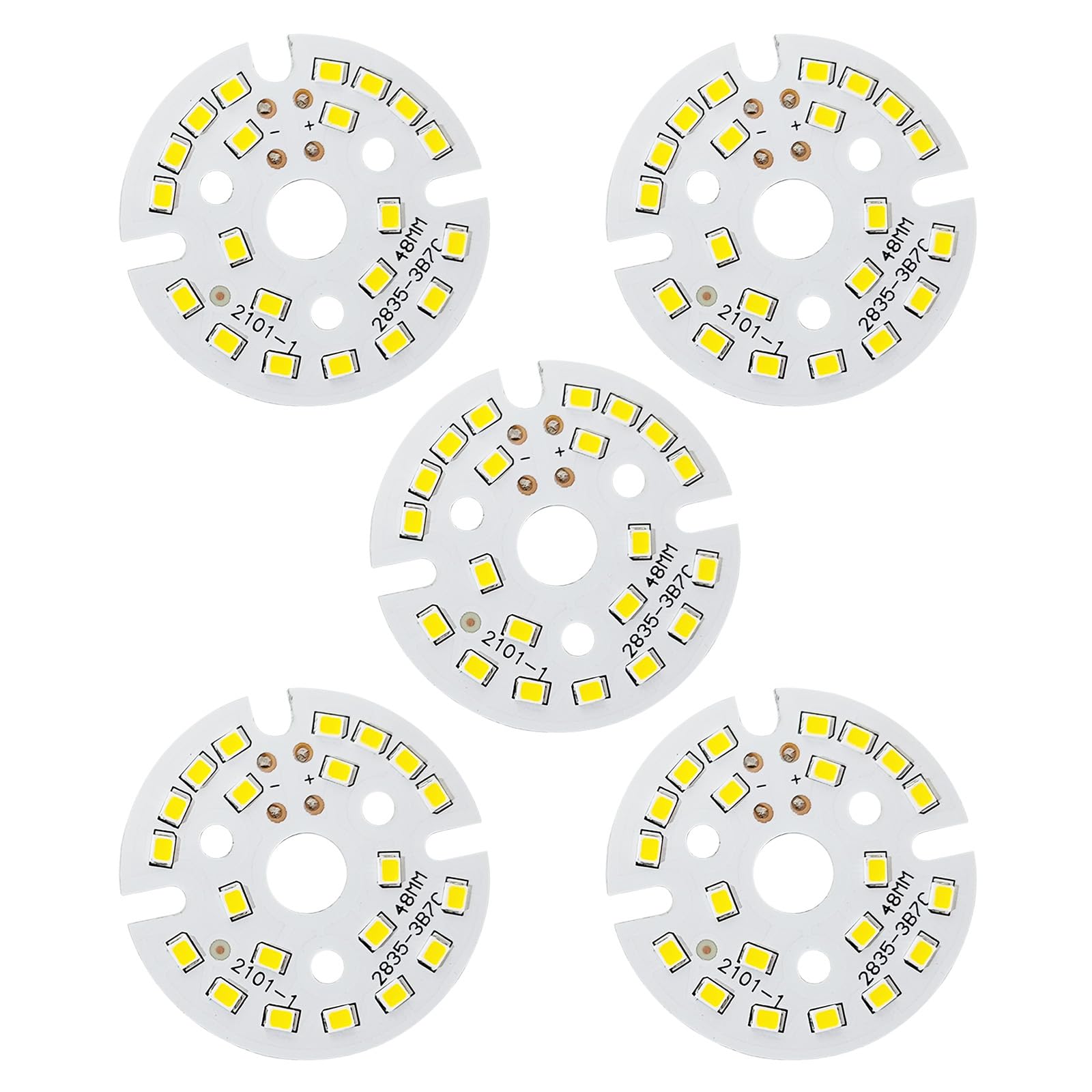 MECCANIXITY COB LED Light Chip Bead 7W 120lm 3000-3200K 48mm 21-24VDC Energy Saving Bulb for Spotlight Floodlight Replacement Warm White 5Pcs