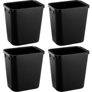 halyuhn black small trash can 4pack, 2gallon/8 l plastic office trash can garbage can under desk, trash cans for bedroom, office and kitchen, bathroom trash can fits narrow space, plastic trash can