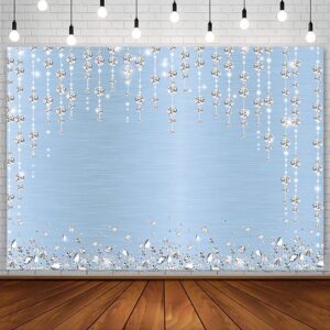 sendy 7x5ft light blue diamonds party backdrop for photography birthday party decorations wedding bridal shower engagement ceremony banner glitter shiny diamonds background photo booth studio props