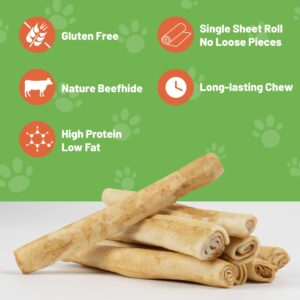 MON2SUN Dog Rawhide Rolls Twist Sticks 6.5 Inch Dog Chew Treats Chicken Flavor 60 Count for Puppy and Small Dogs