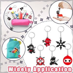 Taiyin 30 Pack Ninja Party Favors Ninja Keychains Ninja Warrior Party Favors Karate Samurai Stars Warrior Key Ring for Birthday Party Supplies Kids Baby Shower