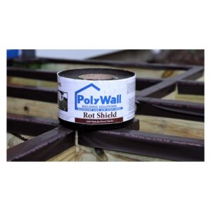 POLYGUARD Poly Wall - Rot Shield Joist Tape for Decking, 4" x 100'. Made in The USA. Self Adhering, Self Sealing Deck Joist Tape for Wood Decks