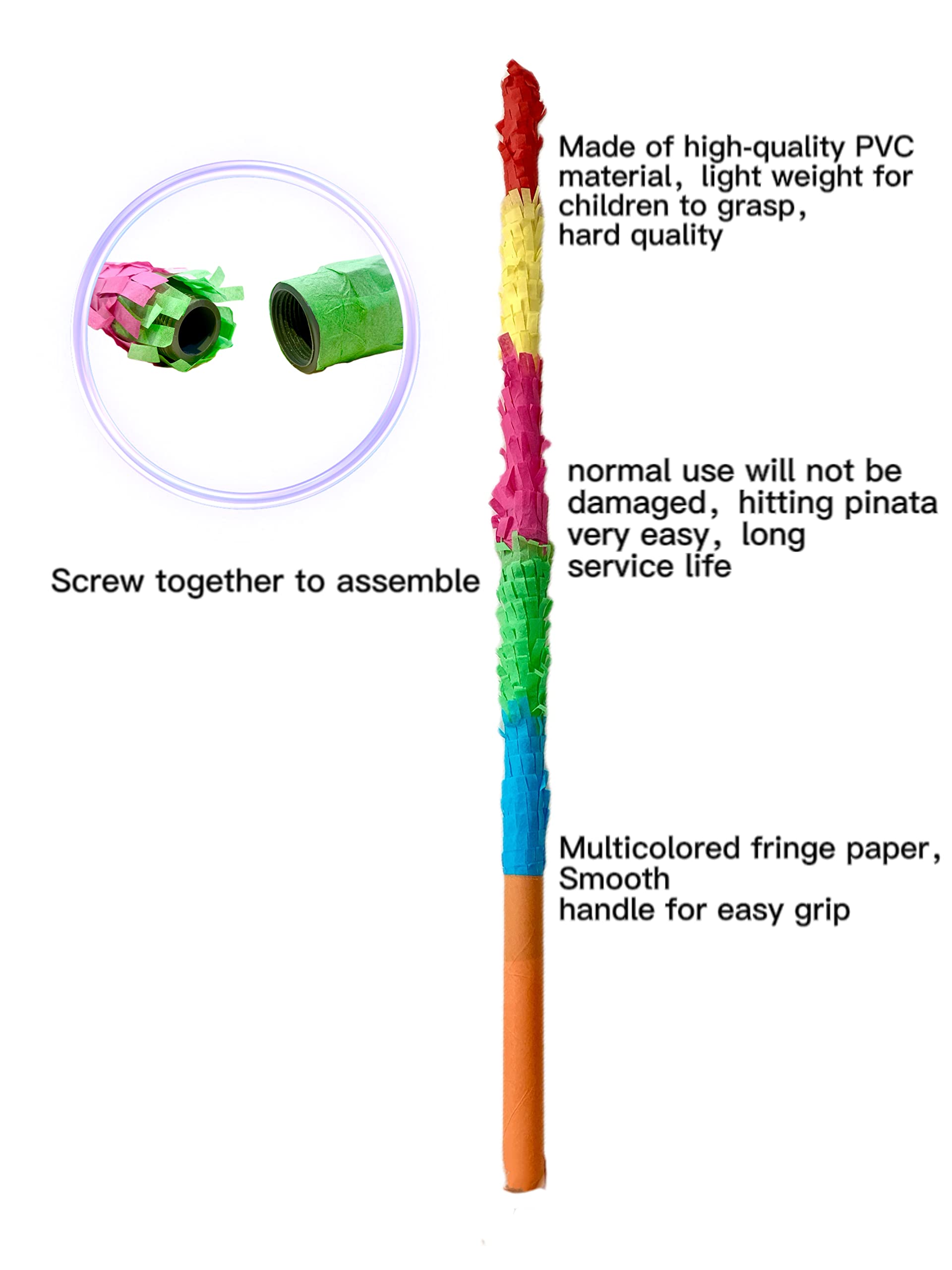 ZCFIFDGB 32-inch pinata sticks,pinata sticks that won't break,the quality is veryvery hard.kids can enjoy playing at the pinata party without worrying about it getting damaged.Pinata sticks kids love