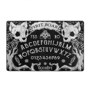 Area Rug Modern Unique Area Carpet Anti Slip Carpets for Bathroom,Office, Dining Room, Indoor Thick Soft Carpets Cat Skull Head Witch Board Black Gothic Rug