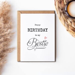 EirlysDesigns Birthday Card Best Friend. Happy Birthday To My Bestie - Love You Birthday Card - To My Best Friend - Happy Birthday, 5 x 7 inches