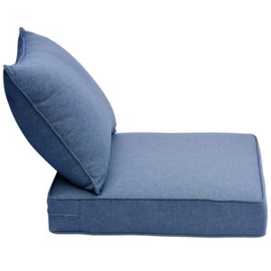 HOOOWOOO Outdoor Patio Seat Back Chair Cushions Set,25x25x5 Thick Outdoor Chair Seat Cushions Sofa Seat Cushions for Patio Outdoor Chair Loveseat with Weather Resistant Olefin and Zipper,Denim Blue