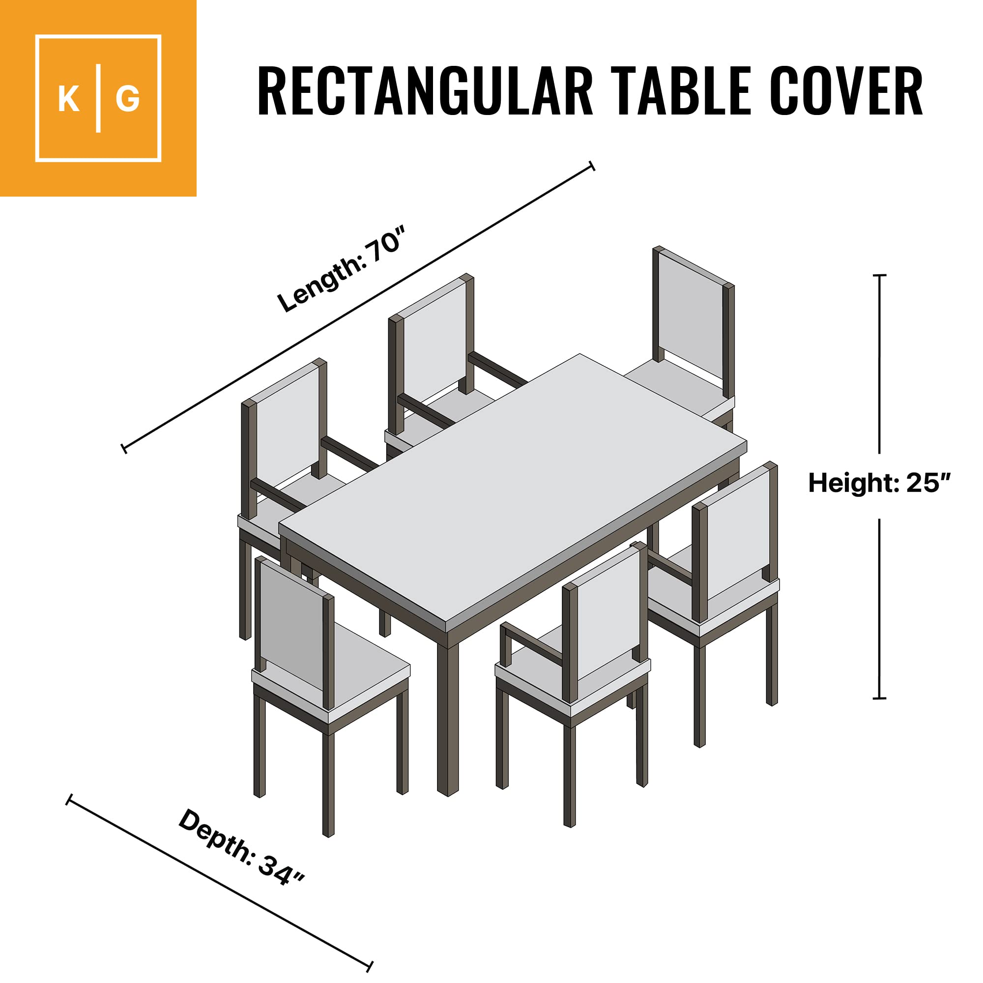 KHOMO GEAR Heavy Duty Outdoor Furniture Cover - Waterproof Square & Rectangular Covers with Air Vents - UV Resistant Polyester Patio Garden Cover - for Ottoman, Tables, Coffee Side Tables and Others