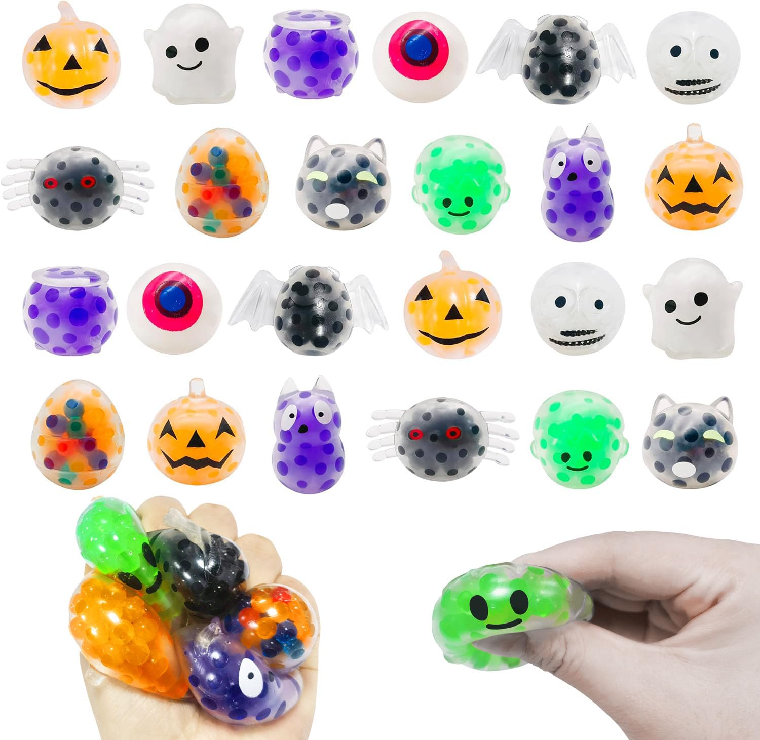 36 Pcs Halloween Mini Sensory Stress Ball Squeeze Toy to Stress Reliever,Great for Adults Party Favors,Halloween Miniatures (Halloween)