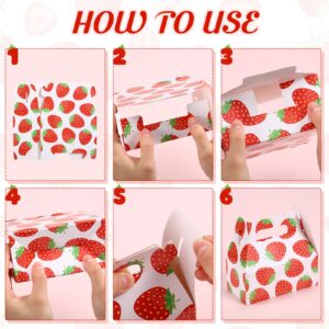 Fumete Strawberry Birthday Party Decorations Treat Boxes Strawberry Birthday Favor Decorations Fruit Themed Party Supplies for Birthday Baby Shower Party, 4.7 x 2.4 x 5.1 Inch(22 Pcs)