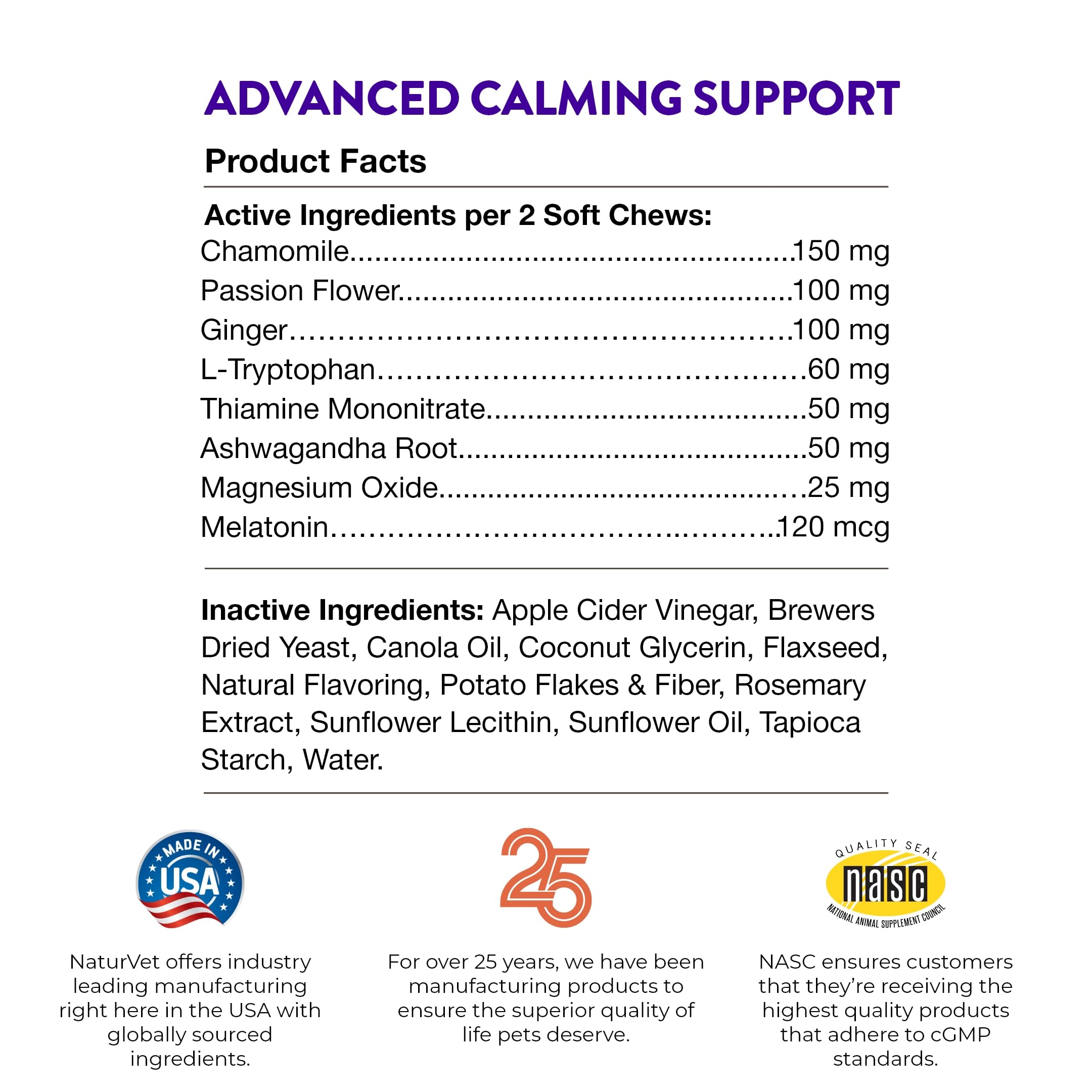 Evolutions by NaturVet Advanced Calming Support 180ct Soft Chews for Dogs - Ashwagandha, Chamomile, Ginger, Thiamine, Magnesium, Melatonin - Helps Promote Rest, Tranquility, Calming Effect on Nerves