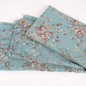 Embroidered Eyelets Chiffon Fabric Drape Floral Printing for Dresses Making 60 inch Wide (Grayish Green, Pre-Cut 4 Yards)