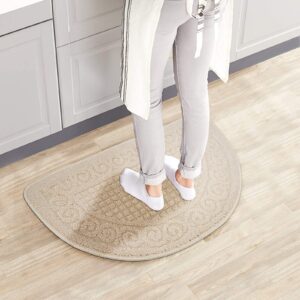 Olpchee Half Round Non-Slip Kitchen Bedroom Toilet Doormat Floor Rug Mat Keeps Your Floors Clean Decorative Design (Small,Camel1)