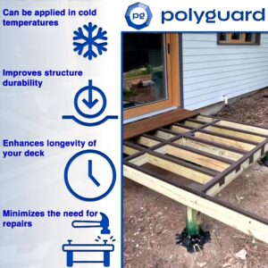 POLYGUARD Poly Wall - Rot Shield Joist Tape for Decking, 4" x 100'. Made in The USA. Self Adhering, Self Sealing Deck Joist Tape for Wood Decks