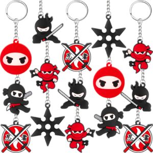 taiyin 30 pack ninja party favors ninja keychains ninja warrior party favors karate samurai stars warrior key ring for birthday party supplies kids baby shower