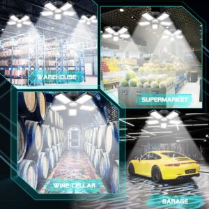 LED Garage Lights 30W, Super Bright Garage Light Deformable Garage Ceiling Light Shop Lights with 5 Panel,6500K Daylight Adjustable Folding Garage Lighting Bulb Fixture E26/E27 for Garage,Workshop