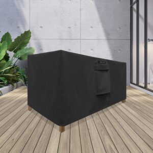 KHOMO GEAR Heavy Duty Outdoor Furniture Cover - Waterproof Square & Rectangular Covers with Air Vents - for Ottoman, Tables, Coffee Side Tables and Others