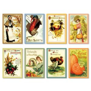 thanksgiving vintage greeting cards 24pcs bulk thanksgiving cards thanksgiving cards for family thankful cards with envelopes for fall autumn holiday parties celebrations harvest happy 4 x 6 inches