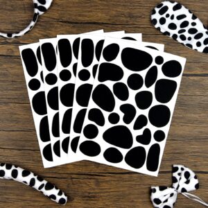 Coopay 12 Sheets Black Adhesive Felt Circles Felt Pads Spotty Dog Style 288 Pieces Irregular Shape Dots Felt for Halloween DIY Sewing Projects Costume