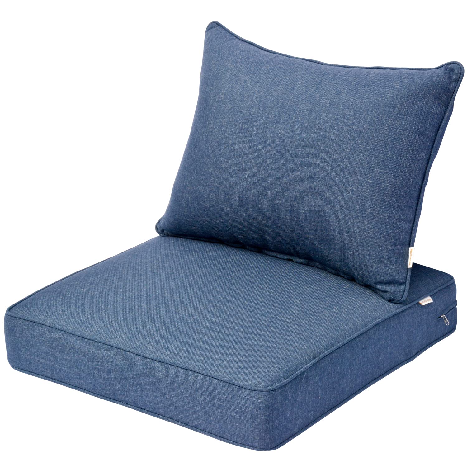 HOOOWOOO Outdoor Patio Seat Back Chair Cushions Set,25x25x5 Thick Outdoor Chair Seat Cushions Sofa Seat Cushions for Patio Outdoor Chair Loveseat with Weather Resistant Olefin and Zipper,Denim Blue