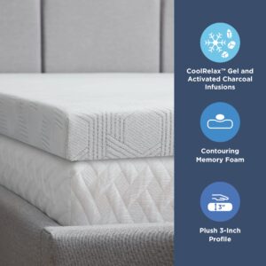 Dr. Oz Good Life Say Goodnight Memory Foam Mattress Topper Full Size, Gray (OZGL30FF30BGT)