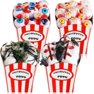 halloween popcorn decorations fake spider mouse skull eyeball popcorn boxes scary creepy carnival decorations foam horror prop ornaments haunted halloween decor for home bar halloween party supplies