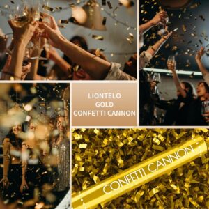 Confetti Cannon 12 Pack Gold Confetti Poppers 12 Inch Streamer Cannon Confetti Golden Party Poppers Confetti Shooters Confetti Popper Cannon Bulk for Wedding,Birthday,Graduation,New Year Celebration