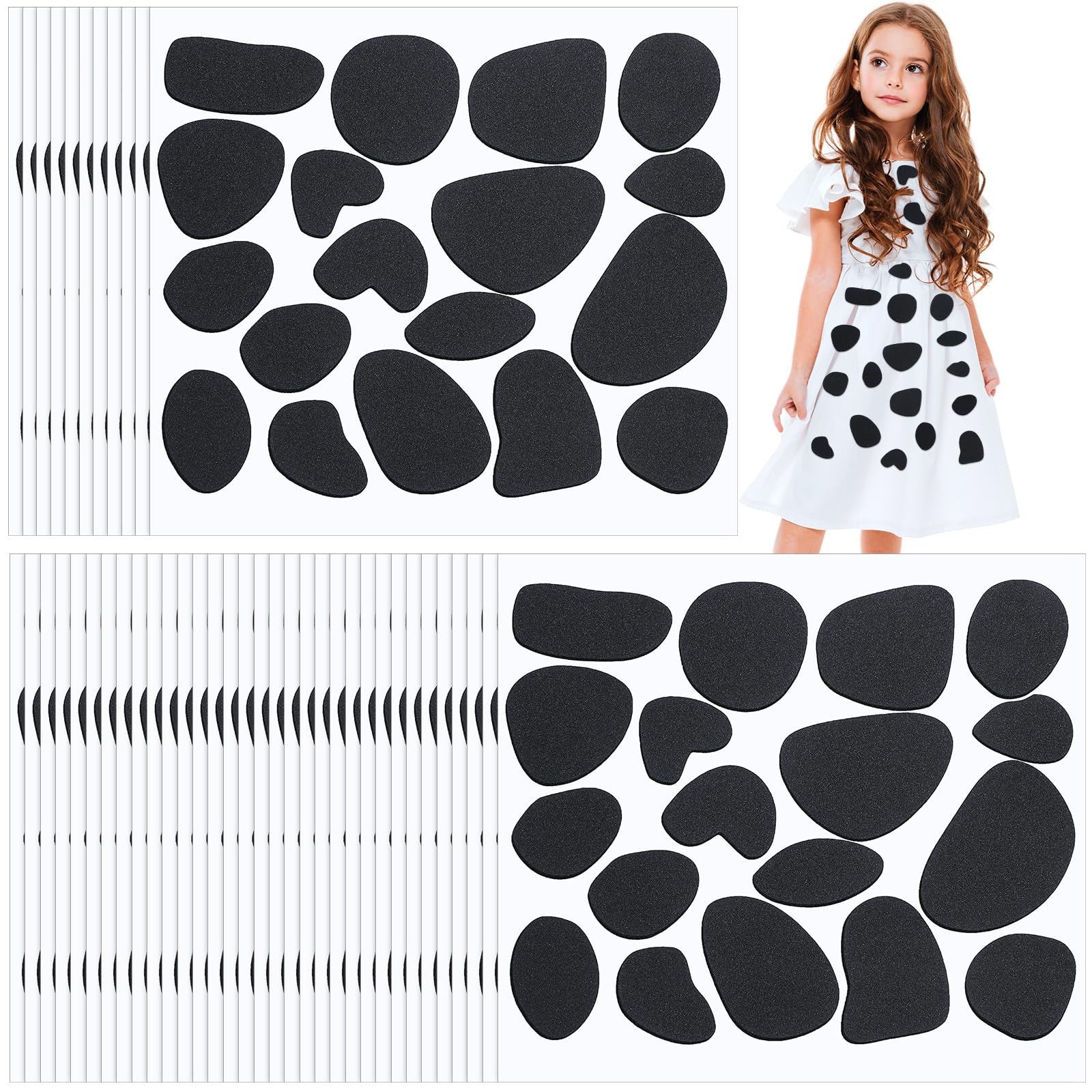 Adhesive Felt Circles Black Self Adhesive Felt Pads Felt Stickers Small Dalmation Dots for Halloween Adult DIY Costume Party Decorations Supplies(360 Pcs)