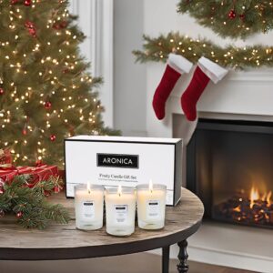 Aronica Fruity Candle Gift Set for Women, Scented Advent Candles, Christmas Gifts for Coworkers, Office Staff Secret Santa, Soy Candles for Couple Xmas, Holiday Hostess Gift, Small Simple Party Gift