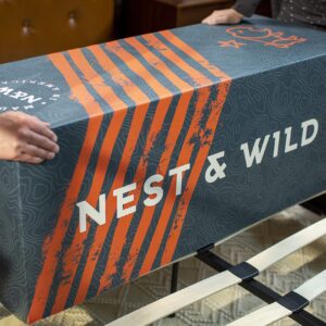 Nest & Wild Mattress Plush 12 Inch | Made in The USA | 100% Fiberglass-Free Cool Touch Cover | Ventilated Memory Foam | Bed in a Box | CertiPUR-US & OEKO-TEX100 Certified Foams (Queen)