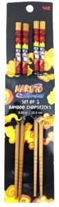 just funky naruto shippuden chopsticks set of 2 - official chibi naruto collectible chopsticks - includes 2 matching sets of bamboo chopsticks - 8.85 inches long anime chopsticks