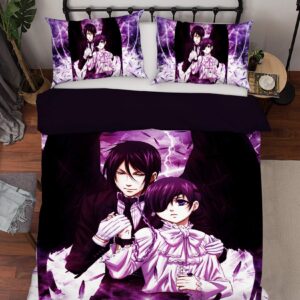 3D Black Butler 2592 Japan Anime Game Bedding Pillowcases Quilt Duvet Cover Set Single Queen King | 3D Photo Bedding, AJ US Panda (Twin)