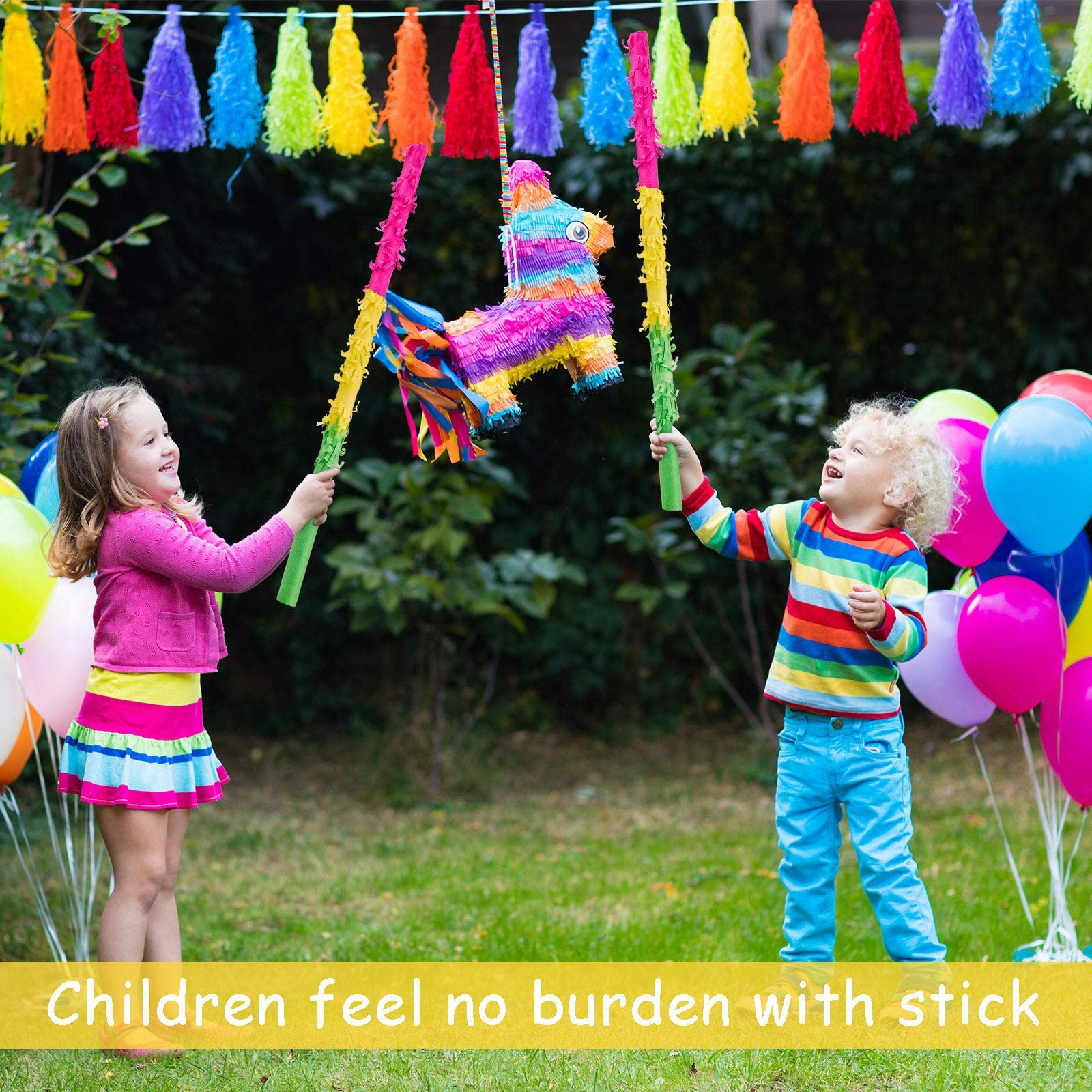 ZCFIFDGB 32-inch pinata sticks,pinata sticks that won't break,the quality is veryvery hard.kids can enjoy playing at the pinata party without worrying about it getting damaged.Pinata sticks kids love