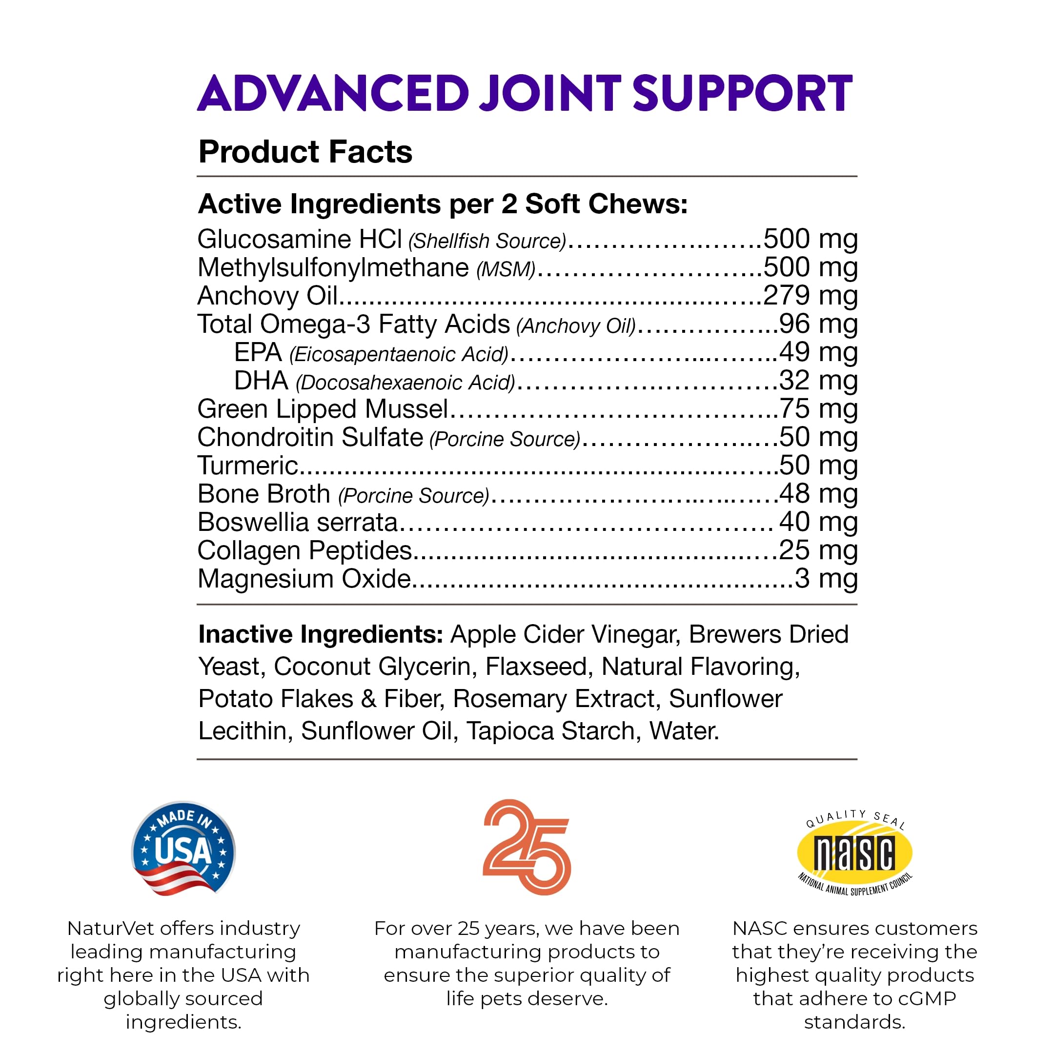 Evolutions by NaturVet Advanced Joint Support 90ct Soft Chews for Dogs - Anchovy Oil, Bone Broth, Collagen, Glucosamine, Turmeric, MSM - Helps Support Synovial Fluid, Cartilage, Connective Tissues