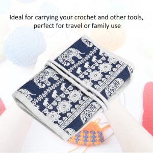 Zerodis Knitting Needles Case Rolling Crochet Hooks Storage Bag Knitting Needles Case Empty Organizer Empty Crochet Hooks Storage Bag with Zipper(#1)