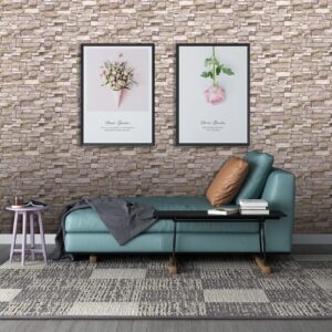 20PCS 3D Wall Panels Peel and Stick Foam 3D Brick Wallpaper Peel and Stick Faux Stone Wall Panel Self-Adhesive Wallpaper (20PCS, Rock Color)