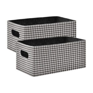 small storage basket houndstooth black storage bins collapsible shelf organizer decorative baskets for gifts toys 2 pack