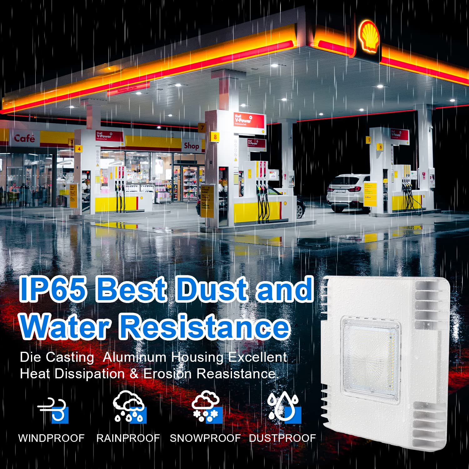 150W LED Canopy Light, 21000LM 5700K Daylight Super Bright Gas Station Carport Ceiling Light, IP65 Waterproof LED Garage Canopy Light (600W HID/HPS Equivalent) 100-277VAC DLC & UL Listed (2Pack)