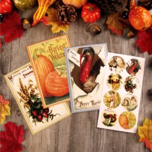 Thanksgiving Vintage Greeting Cards 24PCS Bulk Thanksgiving Cards Thanksgiving Cards for Family Thankful Cards with Envelopes for Fall Autumn Holiday Parties Celebrations Harvest Happy 4 x 6 inches