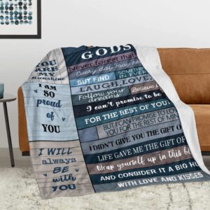 Xutapy Godson Gifts from Godmother/Godfather/Godparents, 1st Communion/Baptism Gifts for Boys, Birthday Christian Gifts for Godson Blanket 60’’x50’’, Graduation Gift for God-Son