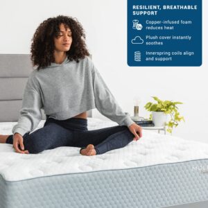 Molecule CopperWELL 13" Hybrid Cooling Gel Memory Foam and Encased Coil Medium Firm Mattress, Full