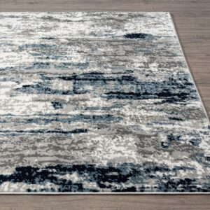 LUXE WEAVERS Modern Distressed Abstract Red 5x7 Area Rug