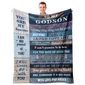 xutapy godson gifts from godmother/godfather/godparents, 1st communion/baptism gifts for boys, birthday christian gifts for godson blanket 60’’x50’’, graduation gift for god-son