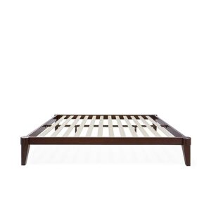 Bme Chalipa 14” Queen Bed Frame, Solid Wood Platform, Japanese Joinery, Wood Slat Support, No Box Spring, Easy Assembly, Minimalist and Modern Style, Walnut